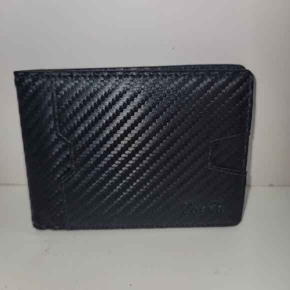 Zitahli black woven bifold wallet minimalist RFID lightweight - Picture 1 of 4